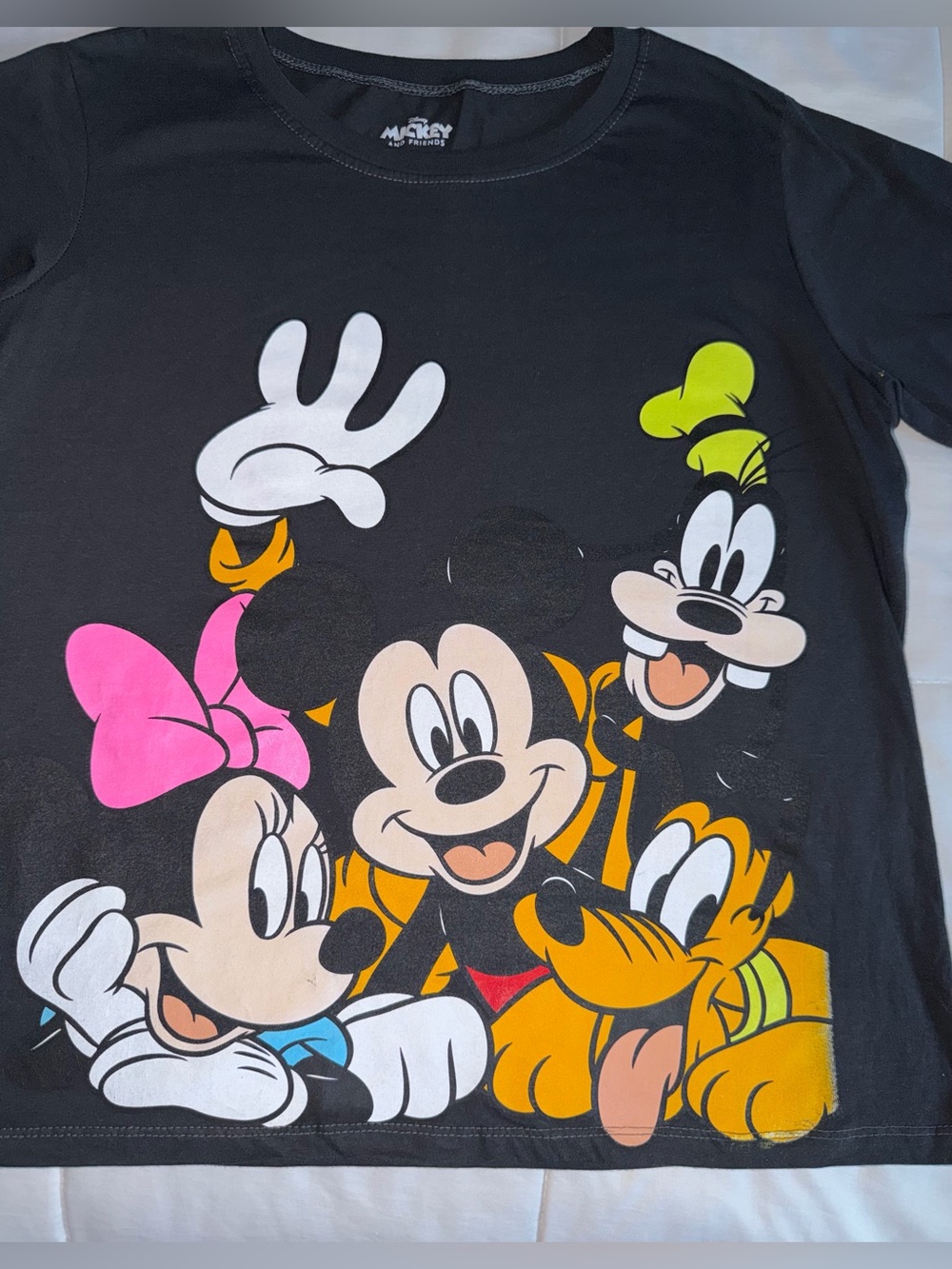 Disney Mickey & Friends Black Fitted Graphic Tee - 1X
